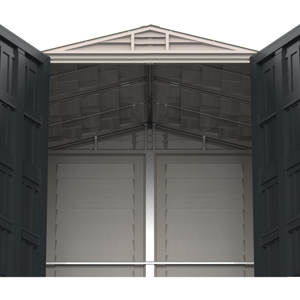 Duramax YardMate Plus 5 ft. 6 in. x 5ft. 6 in. Gray Plastic Vinyl Storage Shed with Molded Floor 35525