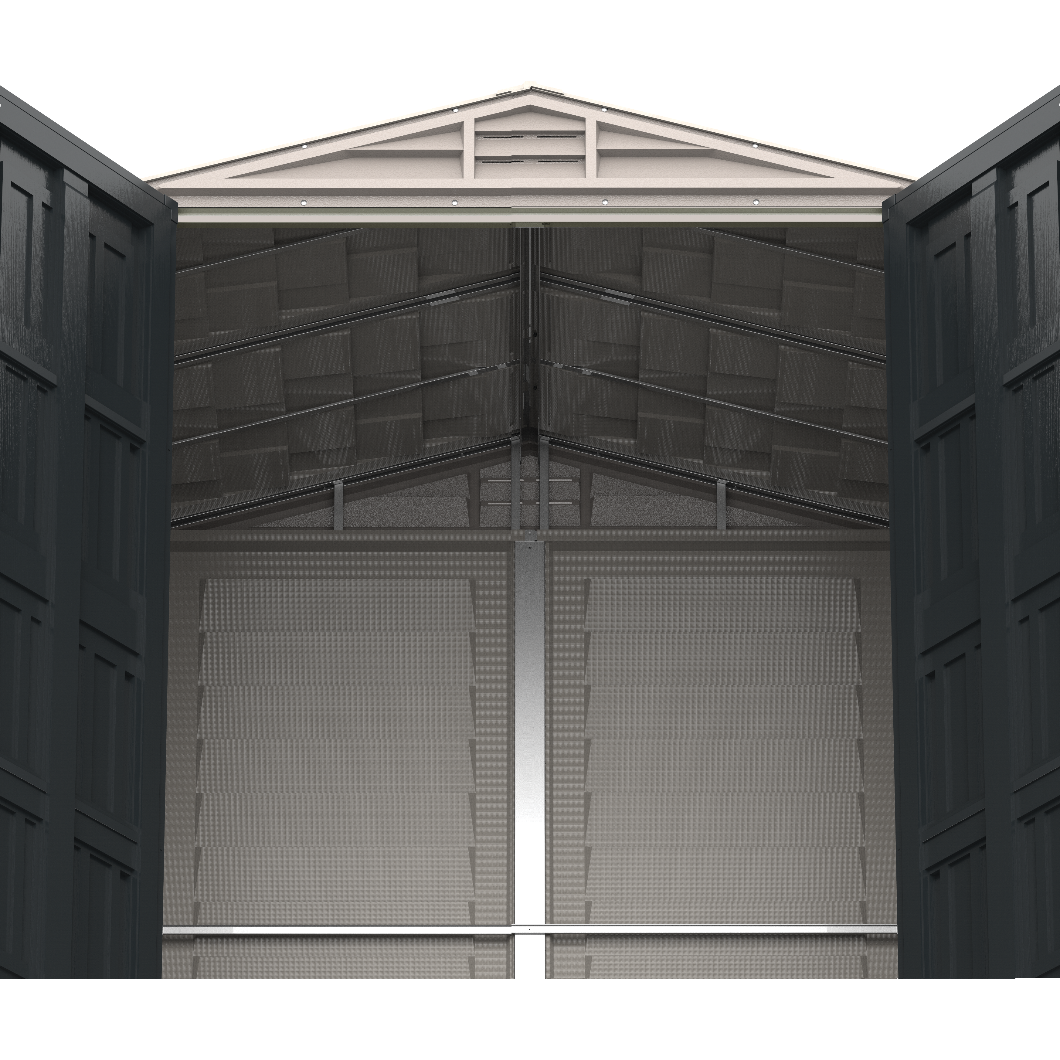 Duramax YardMate Plus 5 ft. 6 in. x 5ft. 6 in. Gray Plastic Vinyl Storage Shed with Molded Floor 35525