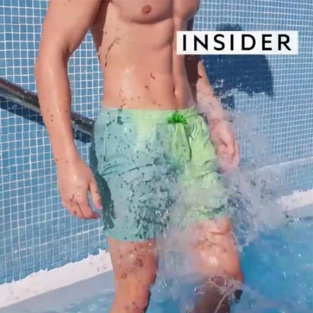 Temperature-sensitive color-changing beach pants swim trunks