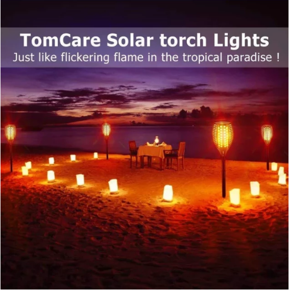 ( 50% OFF )Hot Selling!!!LED Solar Path Torch Light Dancing Flame Christmas night