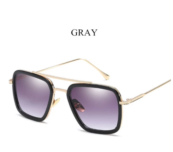 Men Vintage Steampunk Sunglasses Brand Designer Tony Stark Iron Man Goggles Retro Windproof Steam Punk Sun Glasses UV400