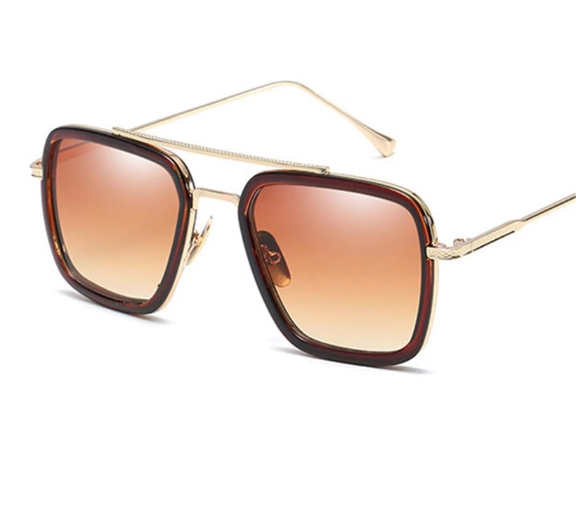 Men Vintage Steampunk Sunglasses Brand Designer Tony Stark Iron Man Goggles Retro Windproof Steam Punk Sun Glasses UV400