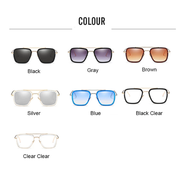 Men Vintage Steampunk Sunglasses Brand Designer Tony Stark Iron Man Goggles Retro Windproof Steam Punk Sun Glasses UV400