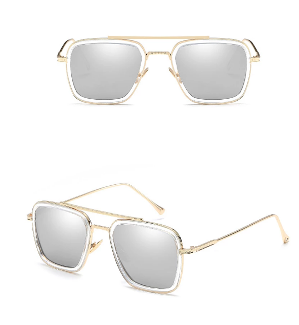 Men Vintage Steampunk Sunglasses Brand Designer Tony Stark Iron Man Goggles Retro Windproof Steam Punk Sun Glasses UV400