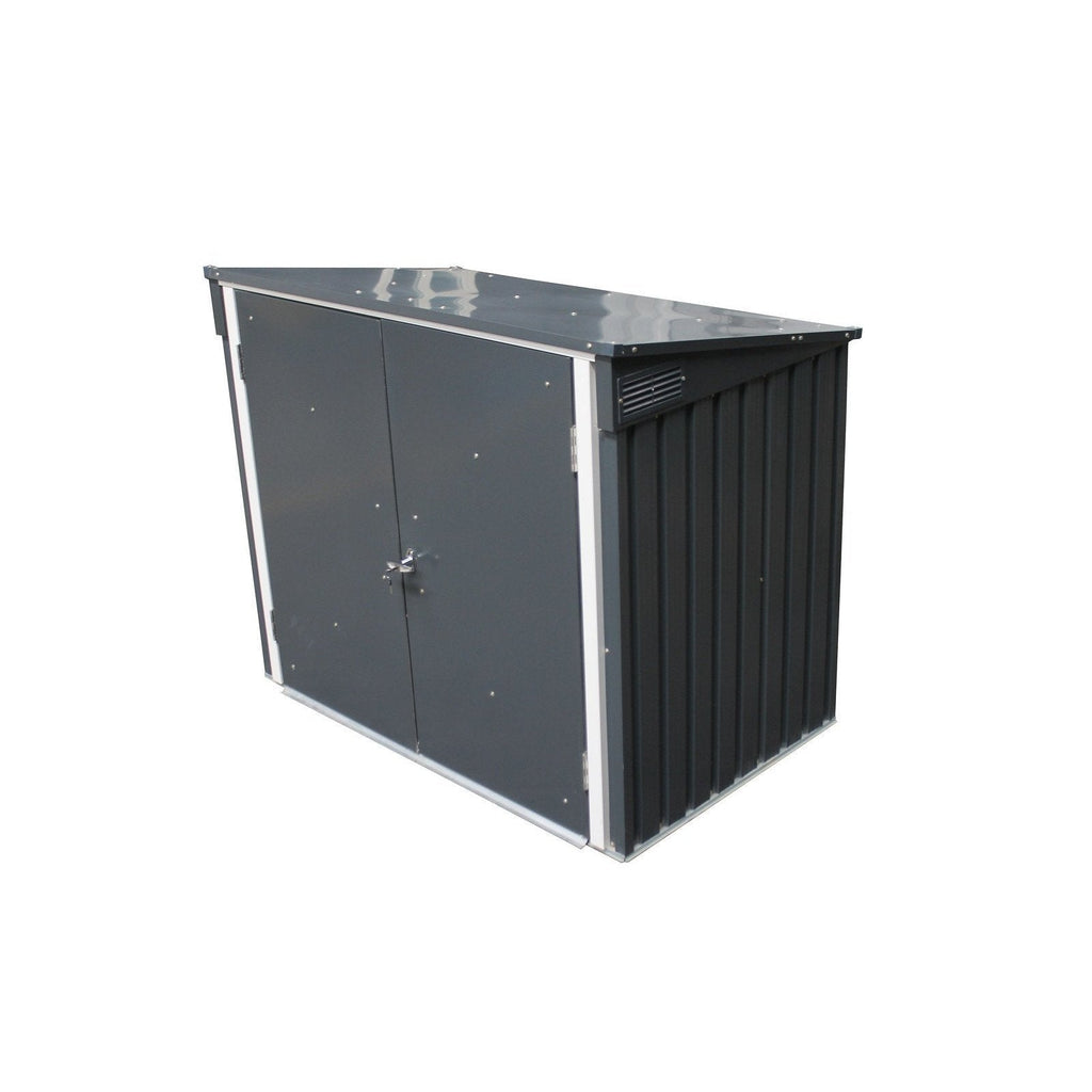 Duramax 5ft x 3ft Metal Garbage Can Storage  Anthracite w/ white trim 74051