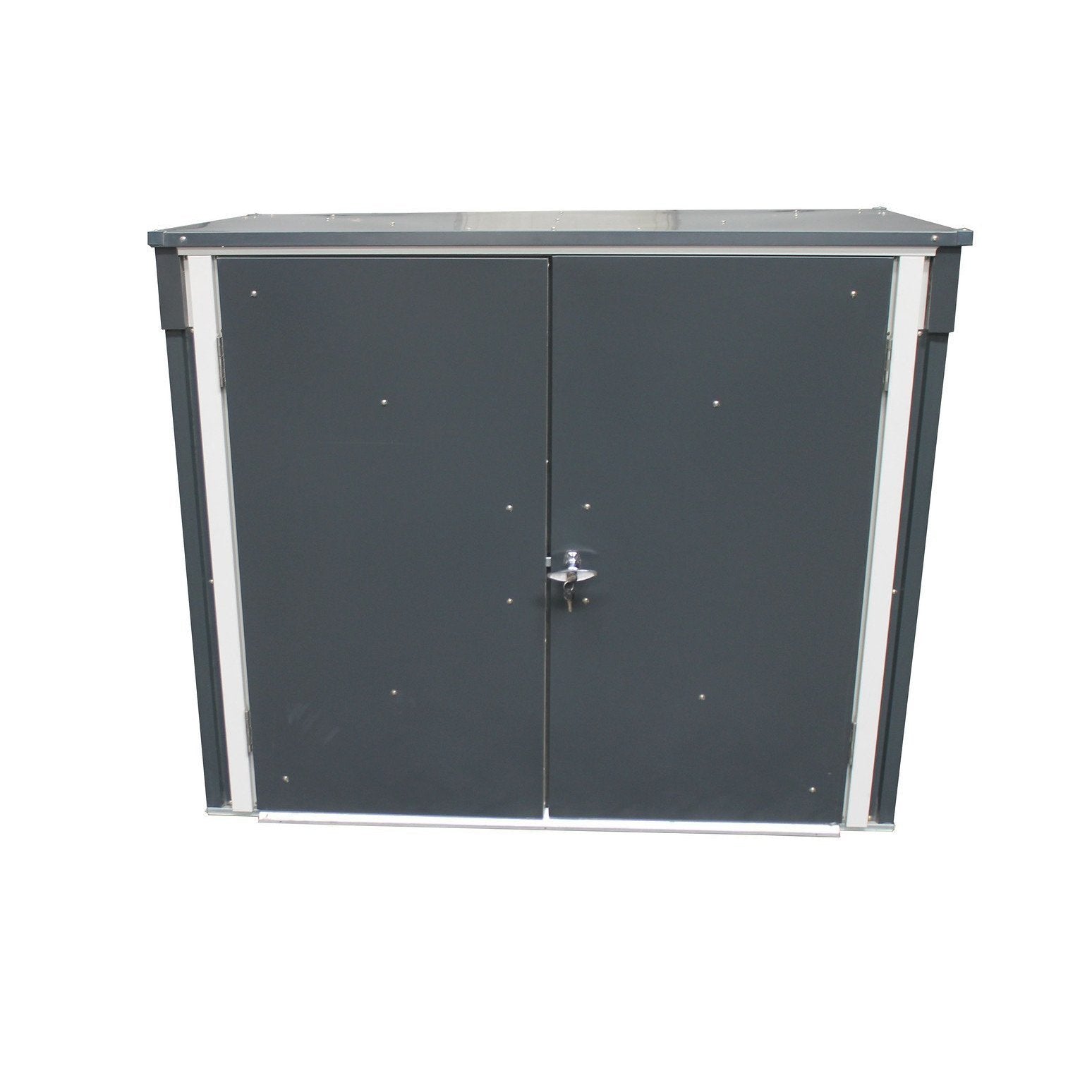 Duramax 5ft x 3ft Metal Garbage Can Storage  Anthracite w/ white trim 74051