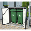 Duramax 5ft x 3ft Metal Garbage Can Storage  Anthracite w/ white trim 74051