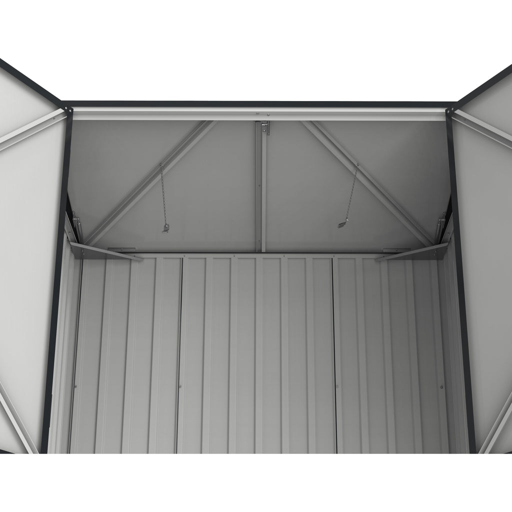 Duramax 5ft x 3ft Metal Garbage Can Storage  Anthracite w/ white trim 74051