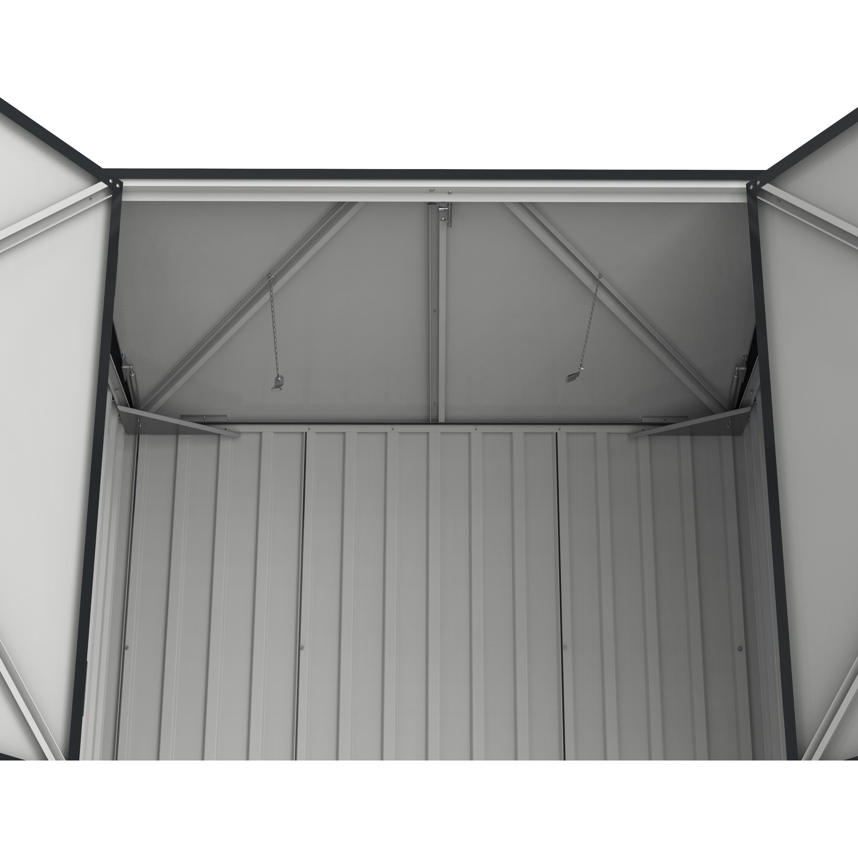 Duramax 5ft x 3ft Metal Garbage Can Storage  Anthracite w/ white trim 74051