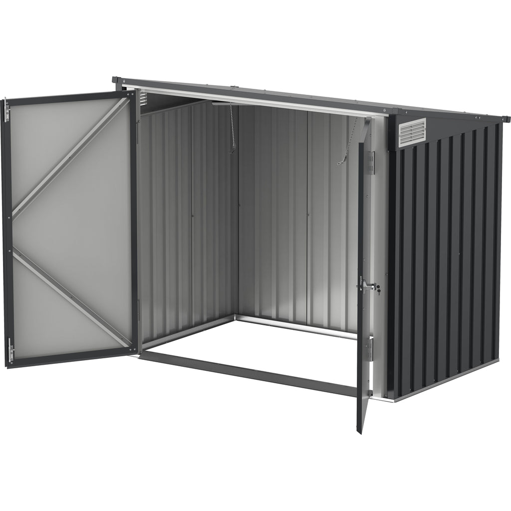 Duramax 5ft x 3ft Metal Garbage Can Storage  Anthracite w/ white trim 74051