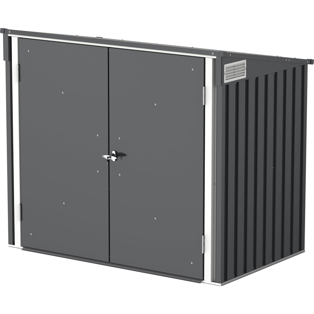 Duramax 5ft x 3ft Metal Garbage Can Storage  Anthracite w/ white trim 74051