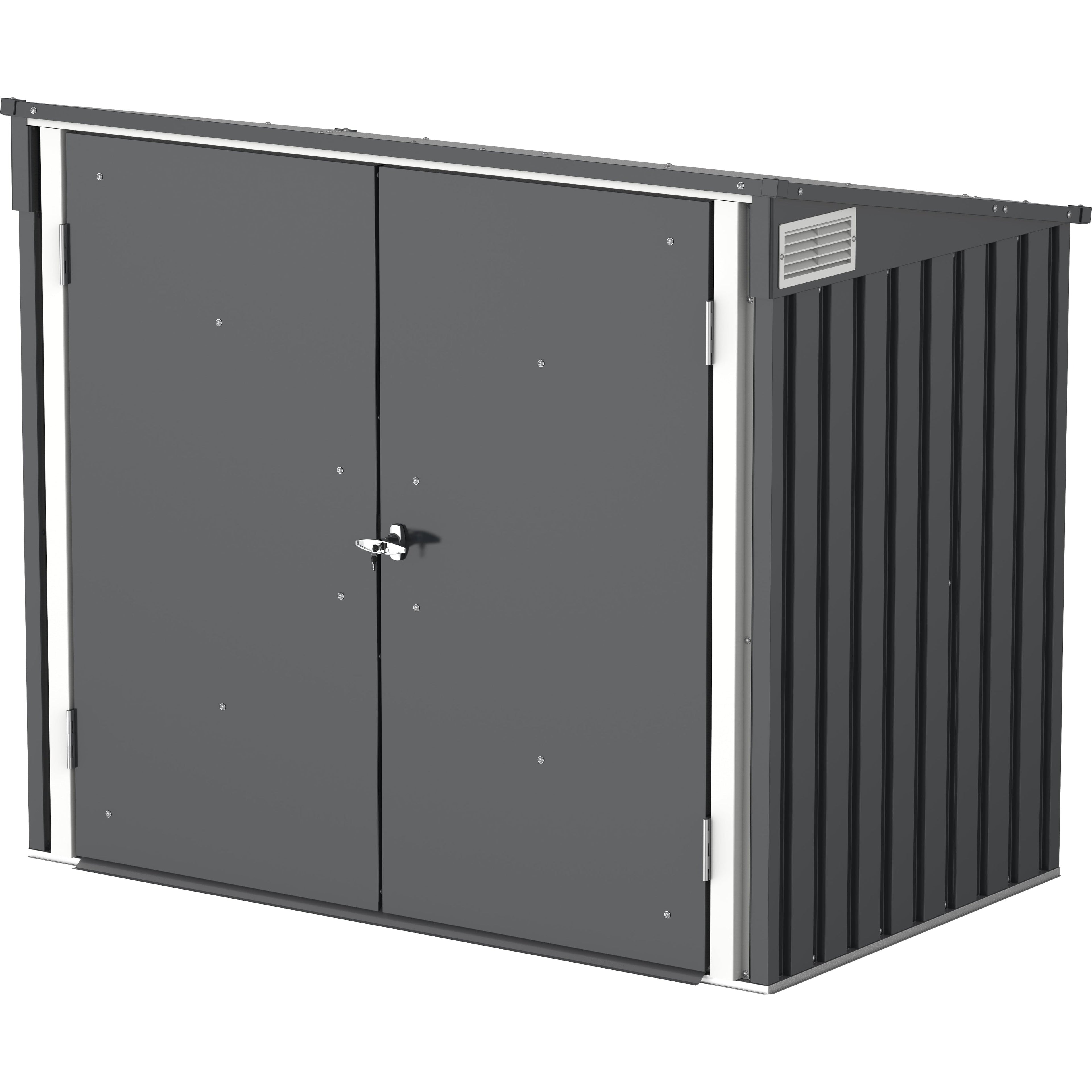Duramax 5ft x 3ft Metal Garbage Can Storage  Anthracite w/ white trim 74051