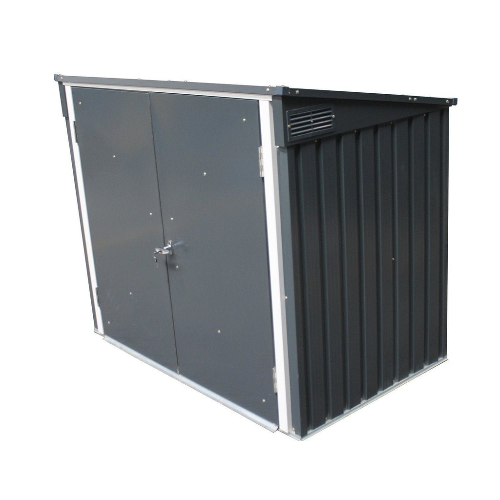 Duramax 5ft x 3ft Metal Garbage Can Storage  Anthracite w/ white trim 74051