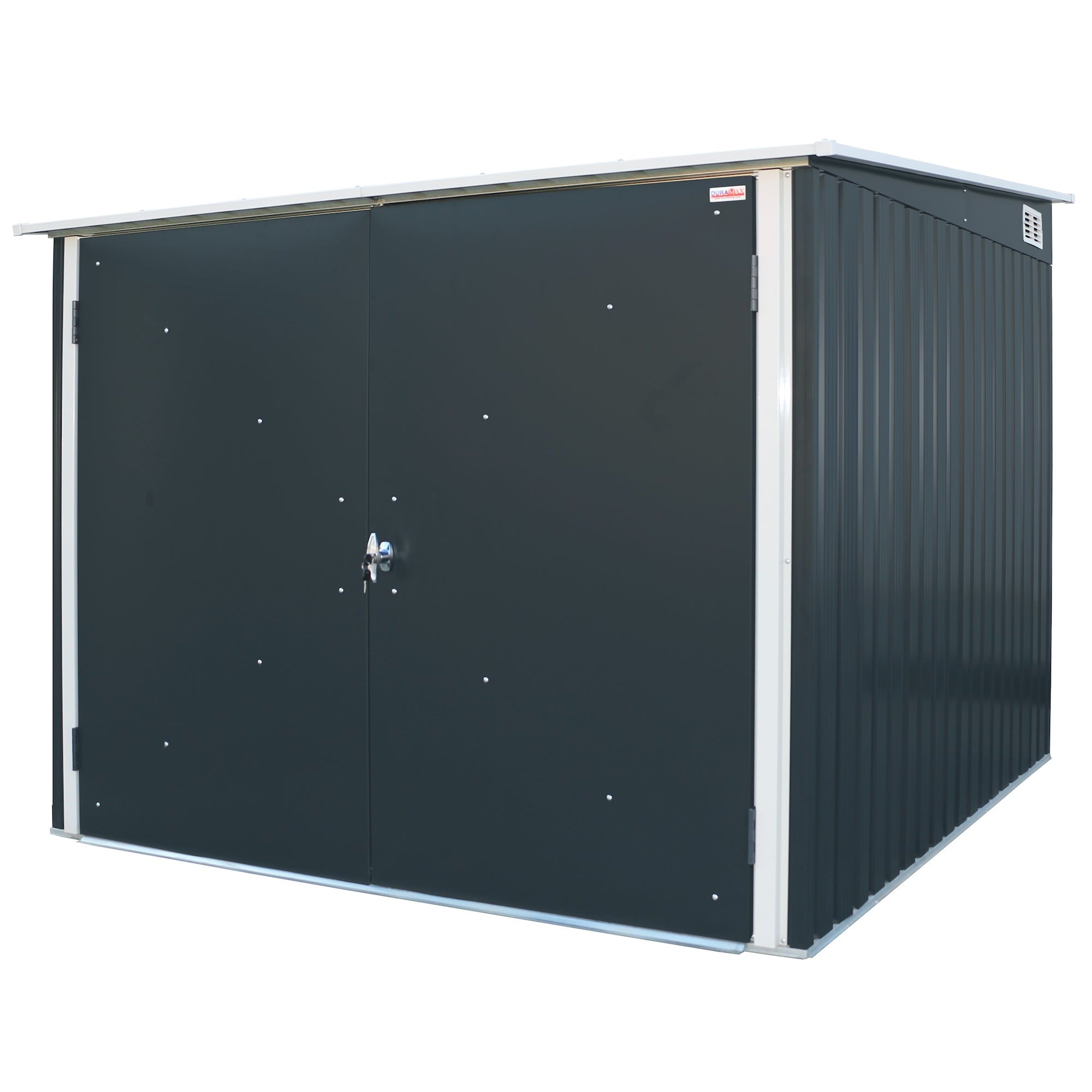 Duramax 6ft x 6ft Bicycle Storage Metal Anthracite w/ white trim 73051