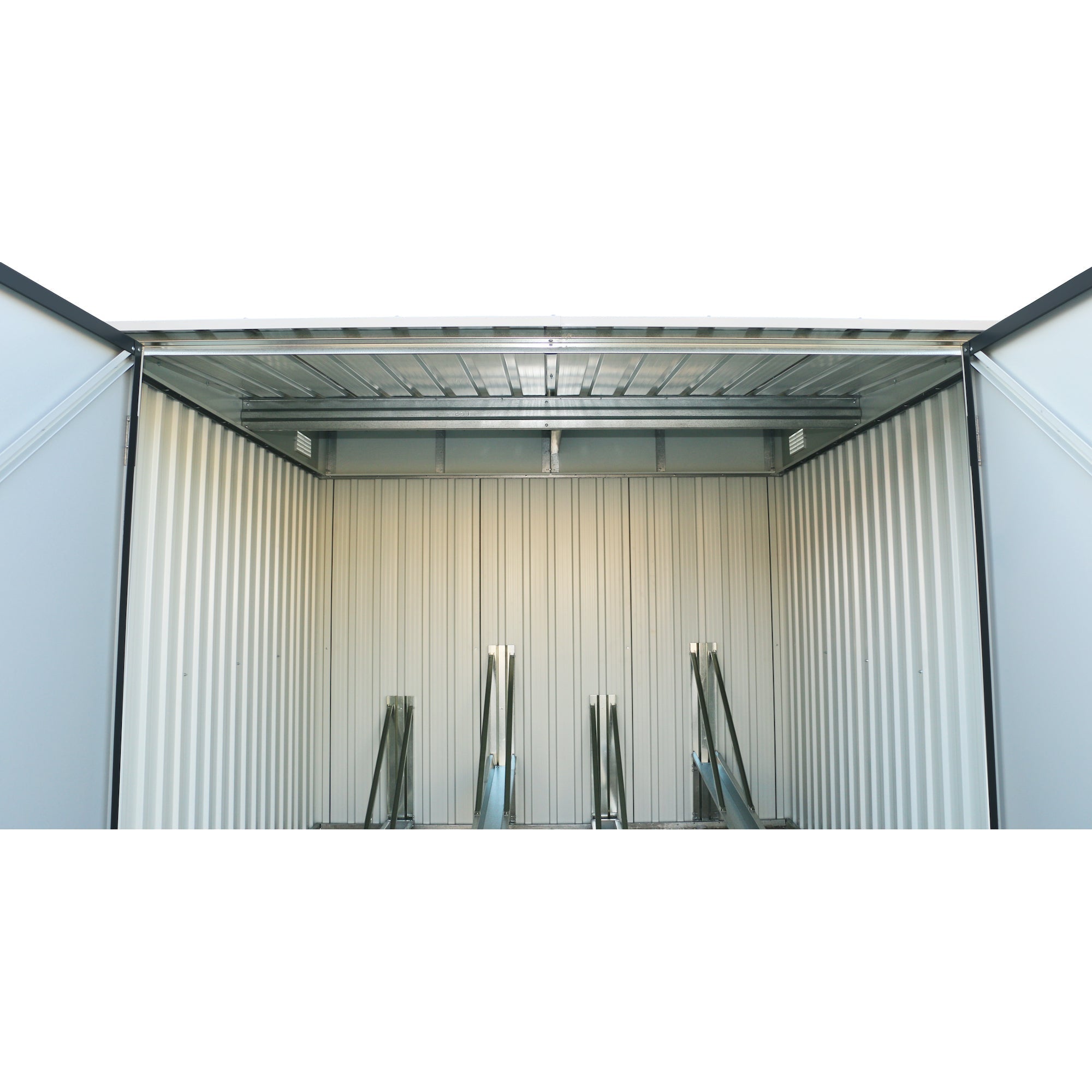 Duramax 6ft x 6ft Bicycle Storage Metal Anthracite w/ white trim 73051