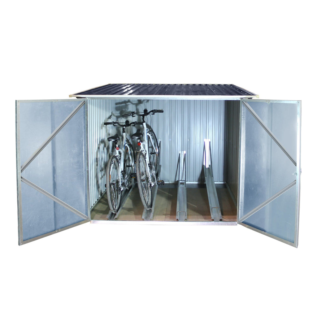 Duramax 6ft x 6ft Bicycle Storage Metal Anthracite w/ white trim 73051
