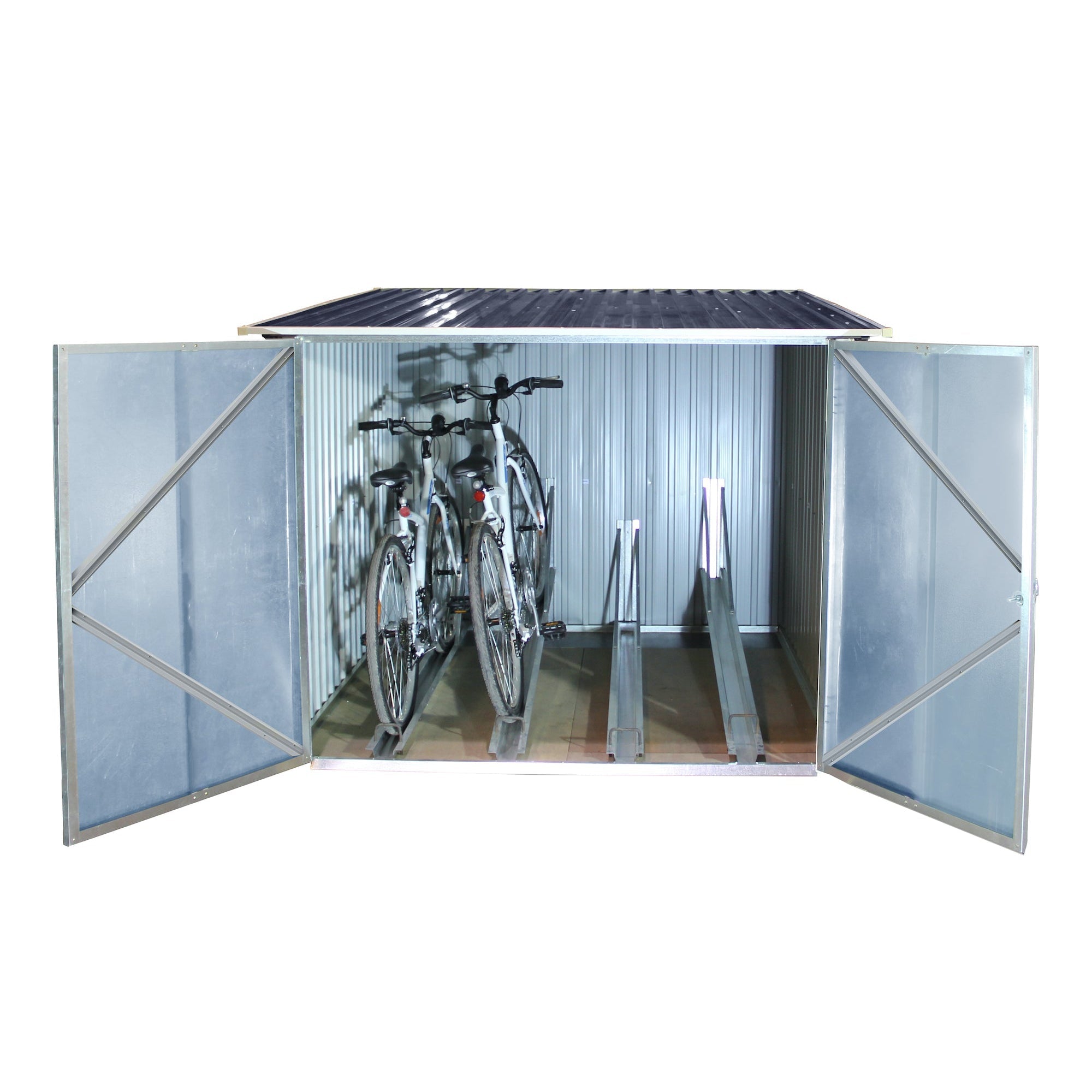 Duramax 6ft x 6ft Bicycle Storage Metal Anthracite w/ white trim 73051