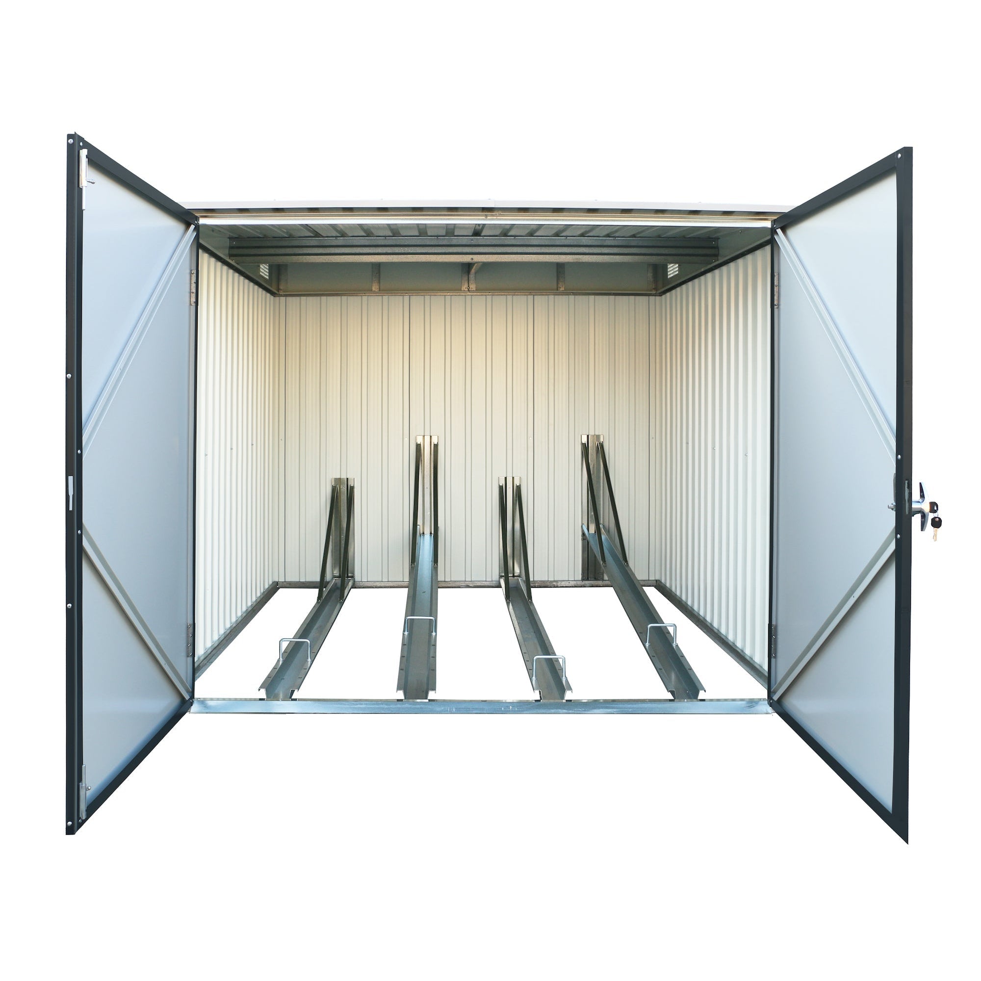 Duramax 6ft x 6ft Bicycle Storage Metal Anthracite w/ white trim 73051