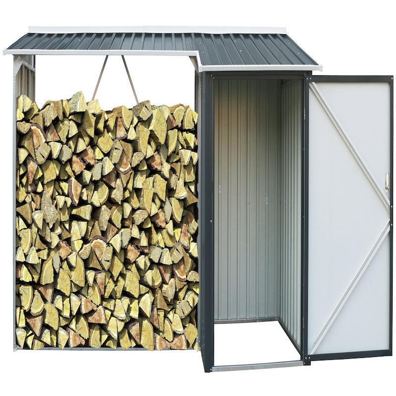 Duramax 8ft x 3ft Metal WoodStore Combo Anthracite