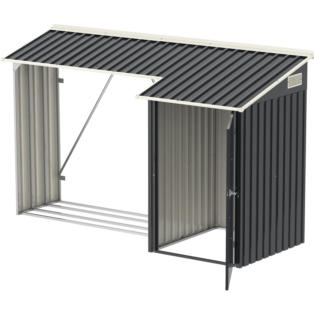 Duramax 8ft x 3ft Metal WoodStore Combo Anthracite