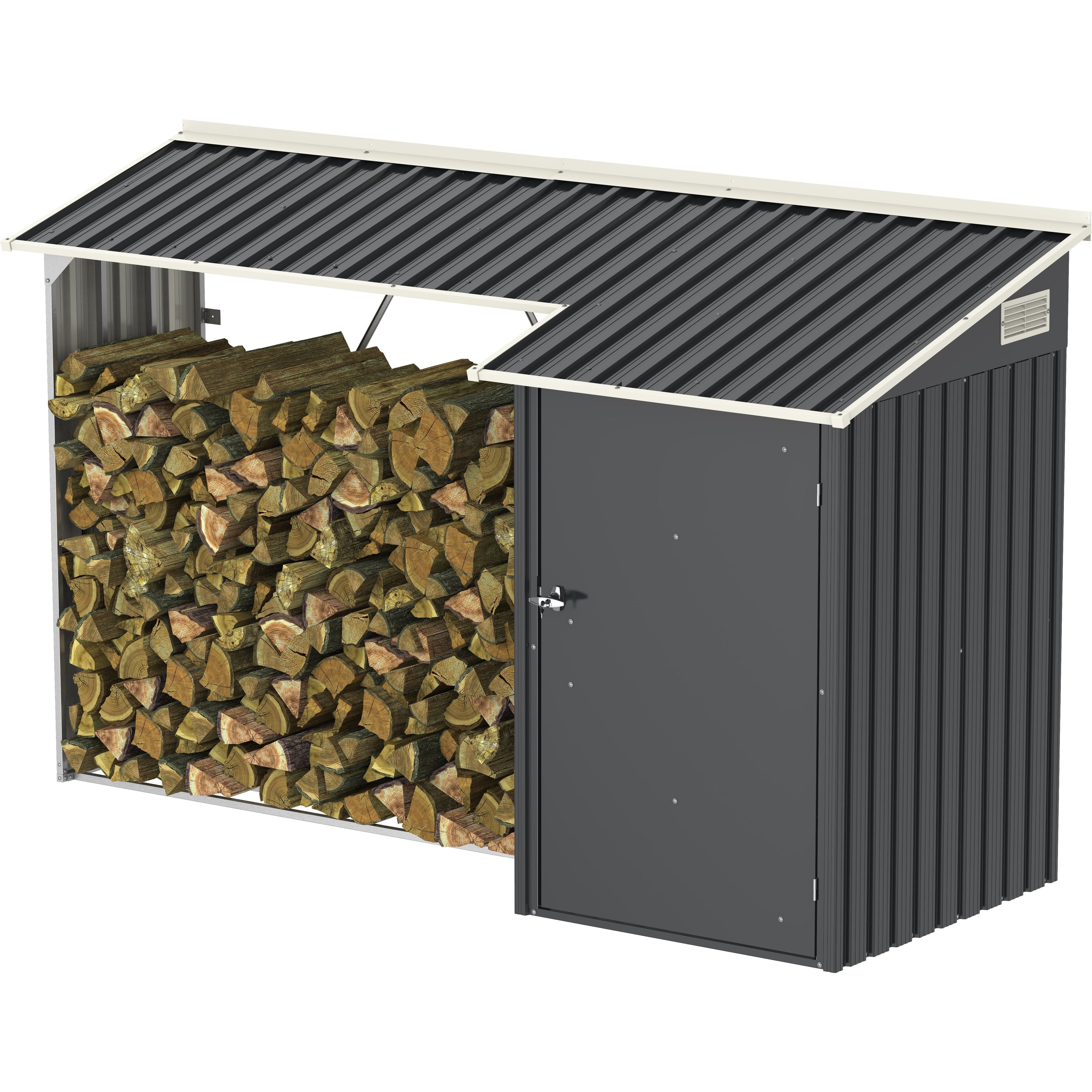 Duramax 8ft x 3ft Metal WoodStore Combo Anthracite