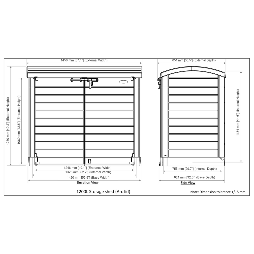 Duramax StoreAway Arc Lid 1200L (2 Colors)