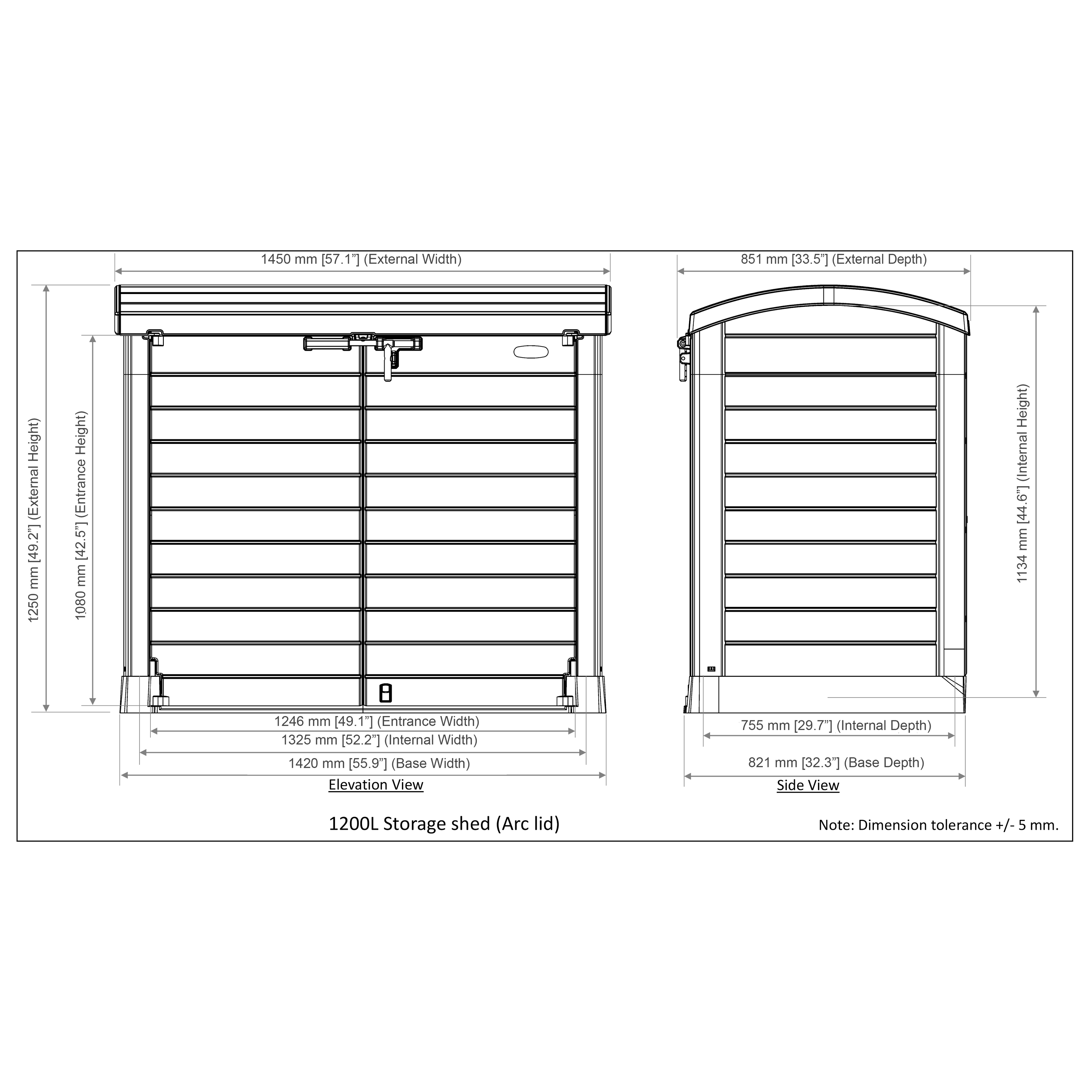 Duramax StoreAway Arc Lid 1200L (2 Colors)