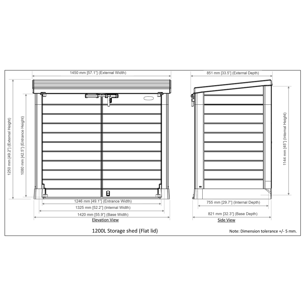 Duramax StoreAway Flat Lid 1200L (2 Colors)