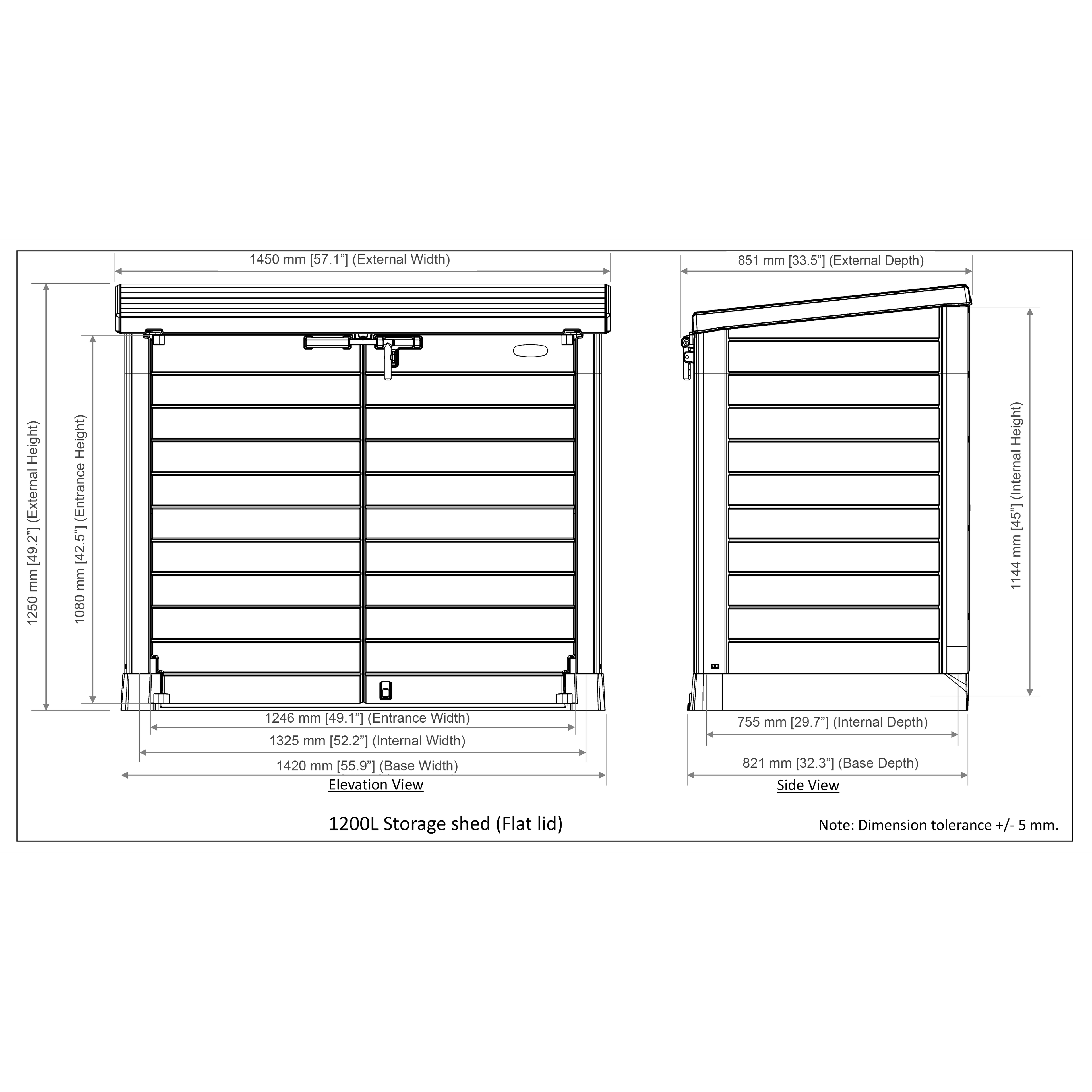 Duramax StoreAway Flat Lid 1200L (2 Colors)