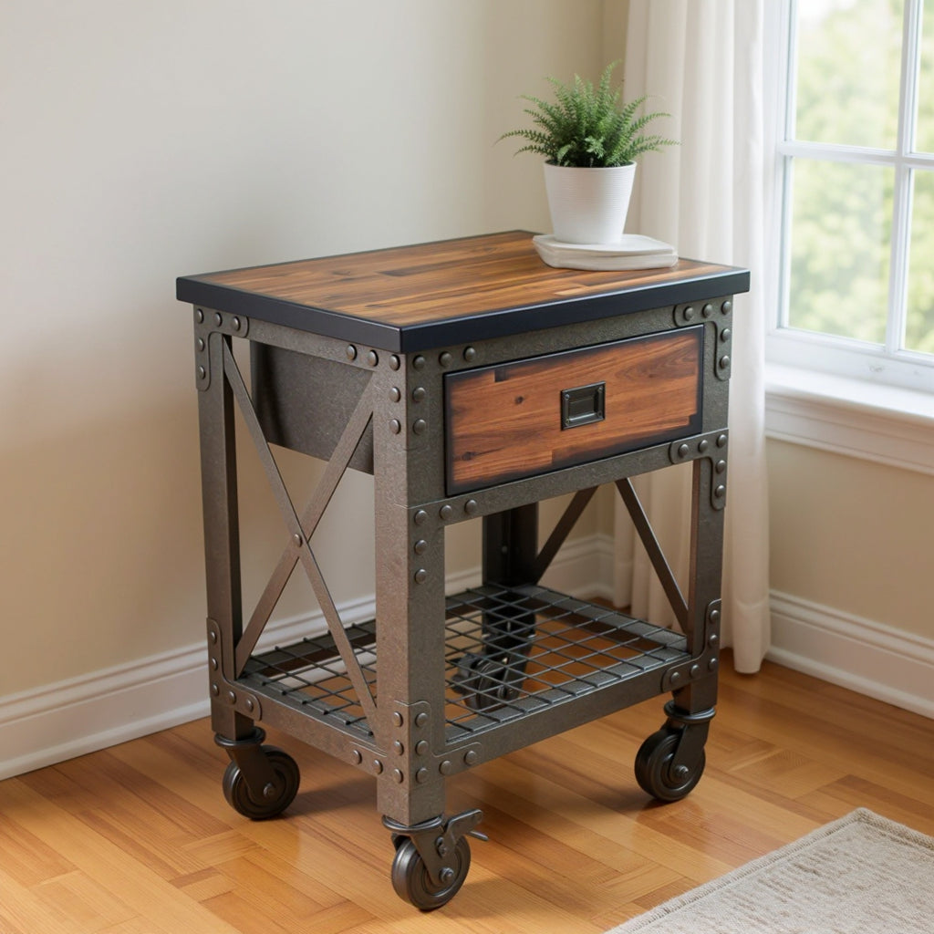 Duramax Single Drawer Rolling Workbench 27.6 Inch x 20 Inch for Home, Garage and Workshop
