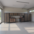 Duramax 10 Piece-Garage Storage Combo Set with Tool Chests, Wall Cabinets, Free Standing Cabinets and Folding Table