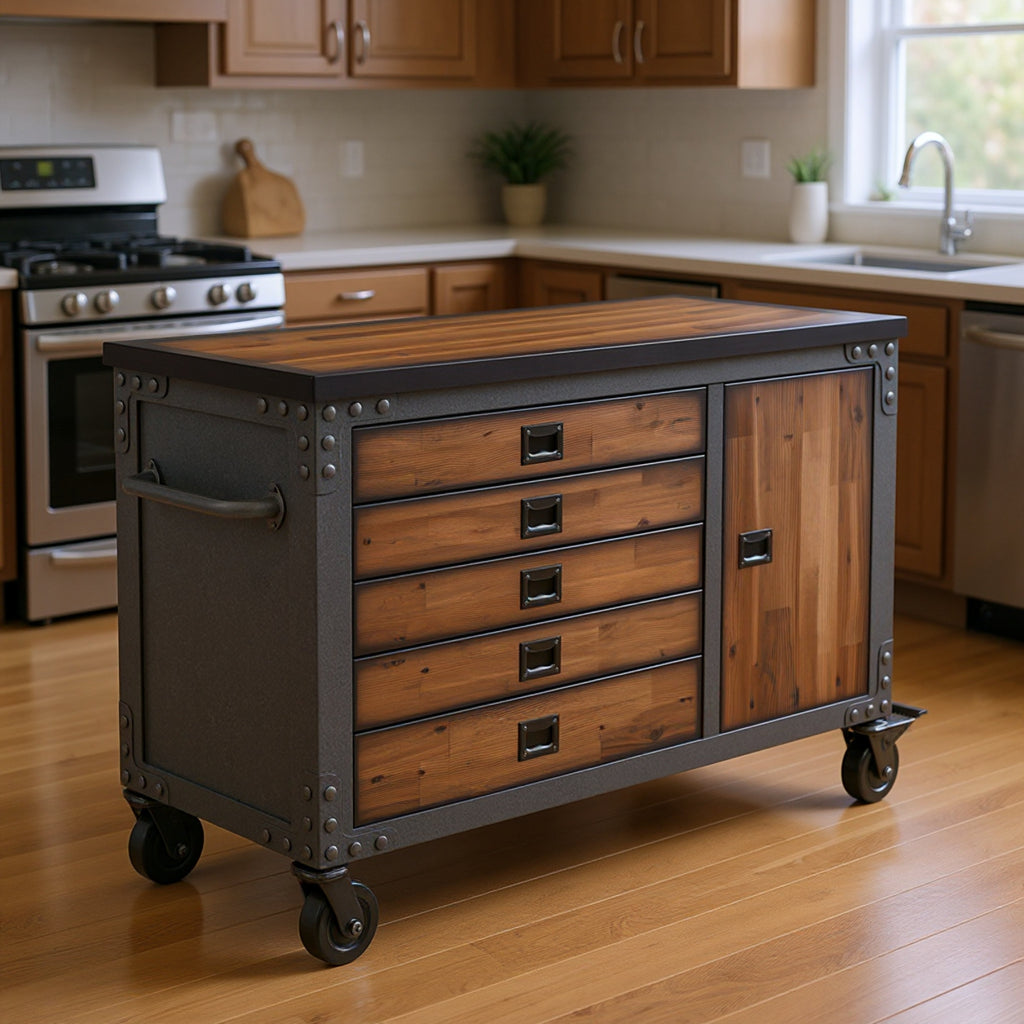 Duramax 48 in. 5-Drawers Rolling Tool Chest with Wood Top