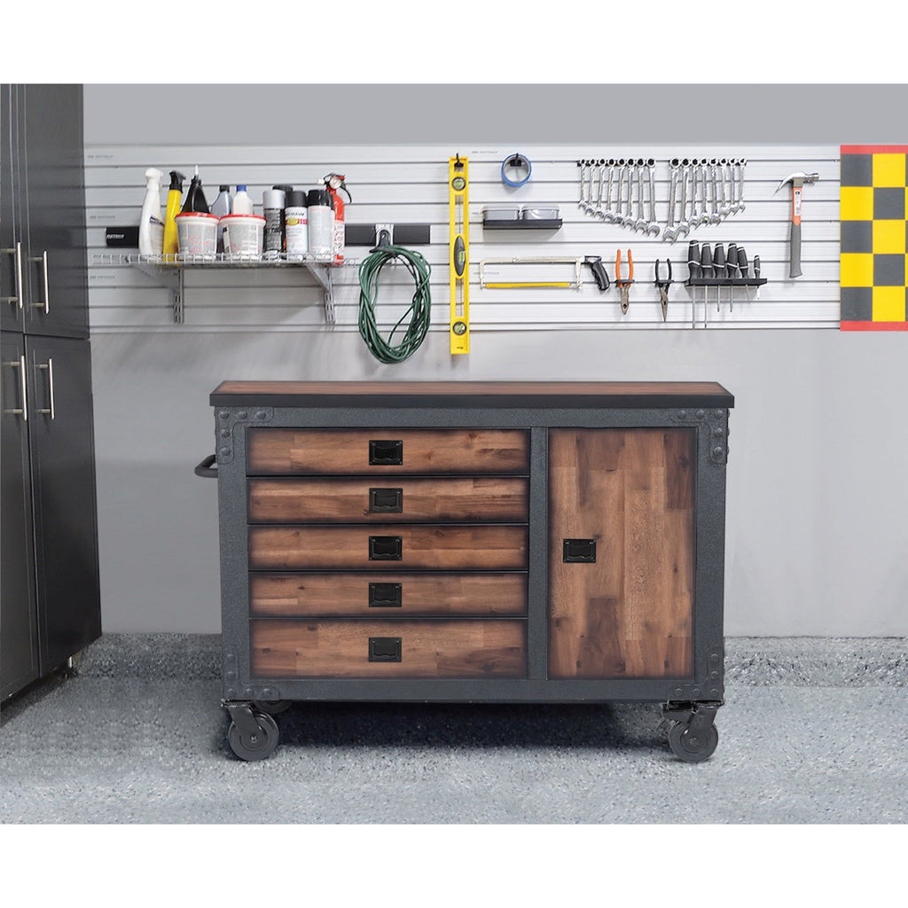 Duramax 48 in. 5-Drawers Rolling Tool Chest with Wood Top