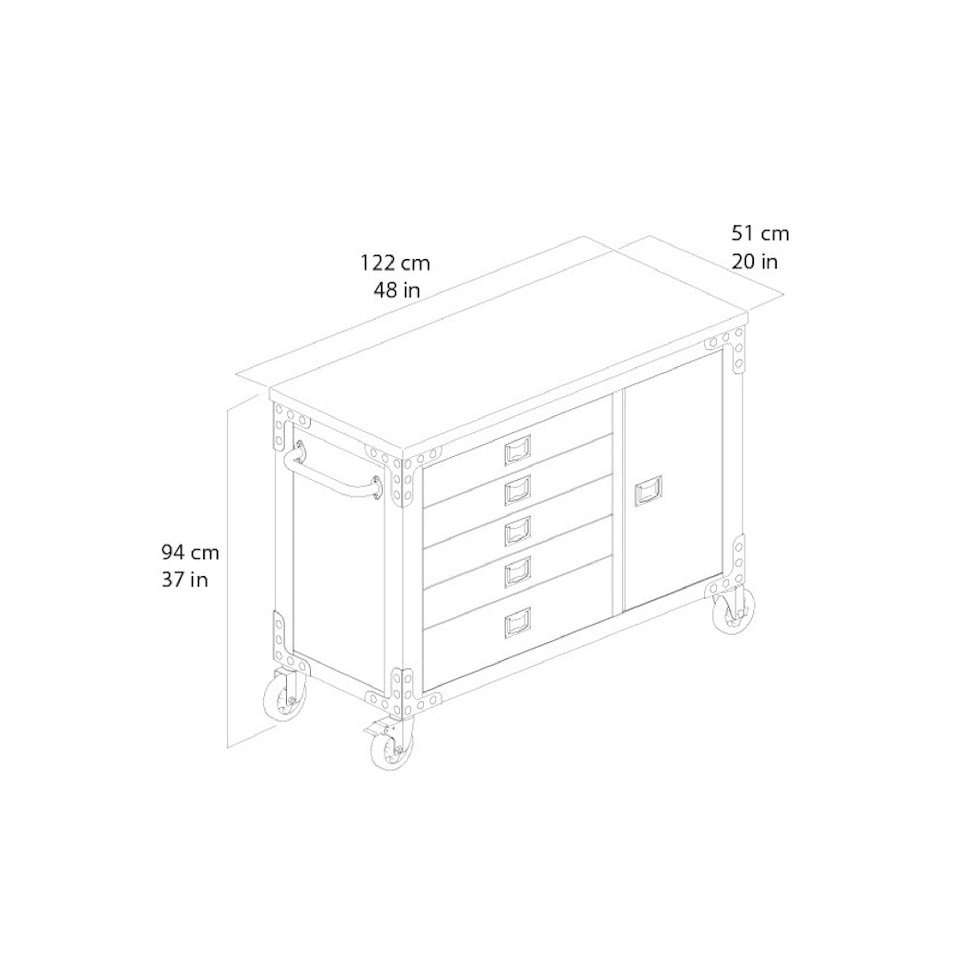 Duramax 48 in. 5-Drawers Rolling Tool Chest with Wood Top