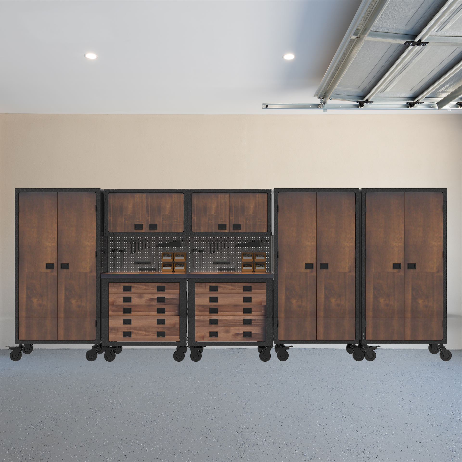 Duramax 7-Piece Garage Storage Combo Set with Tool Chests, Wall Cabinets and Free Standing Cabinets
