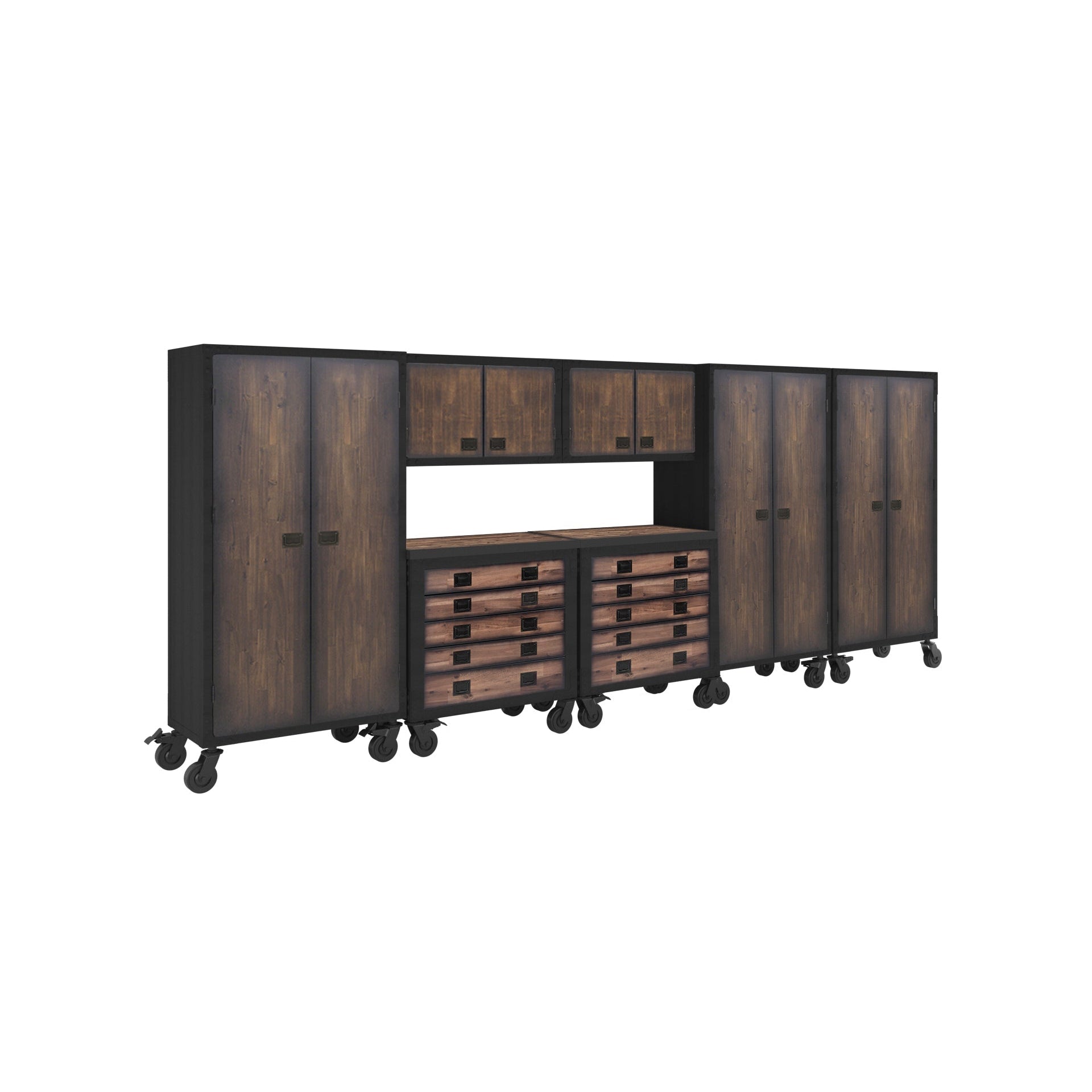 Duramax 7-Piece Garage Storage Combo Set with Tool Chests, Wall Cabinets and Free Standing Cabinets