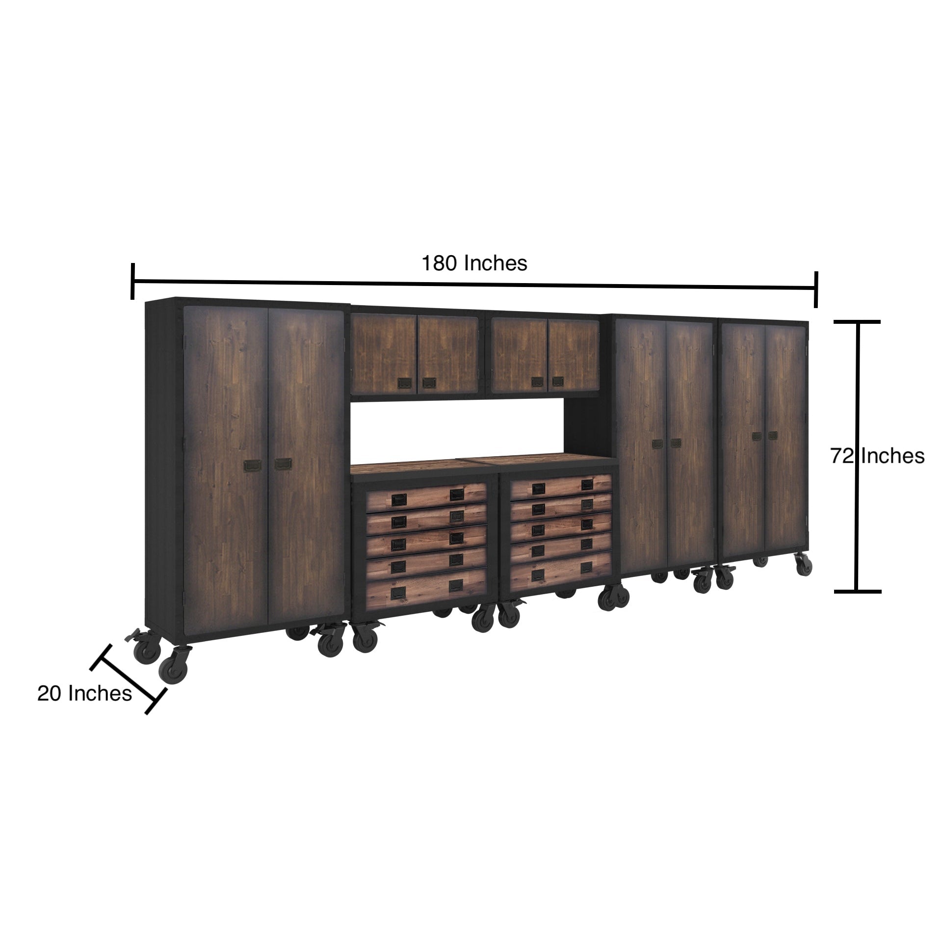 Duramax 7-Piece Garage Storage Combo Set with Tool Chests, Wall Cabinets and Free Standing Cabinets