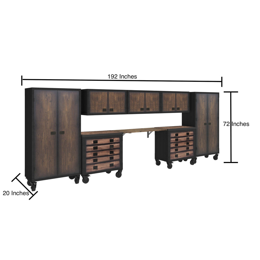 Duramax 8-Piece Garage Storage Combo Set with Tool Chests, Wall Cabinets, Folding Table and Free Standing Cabinets