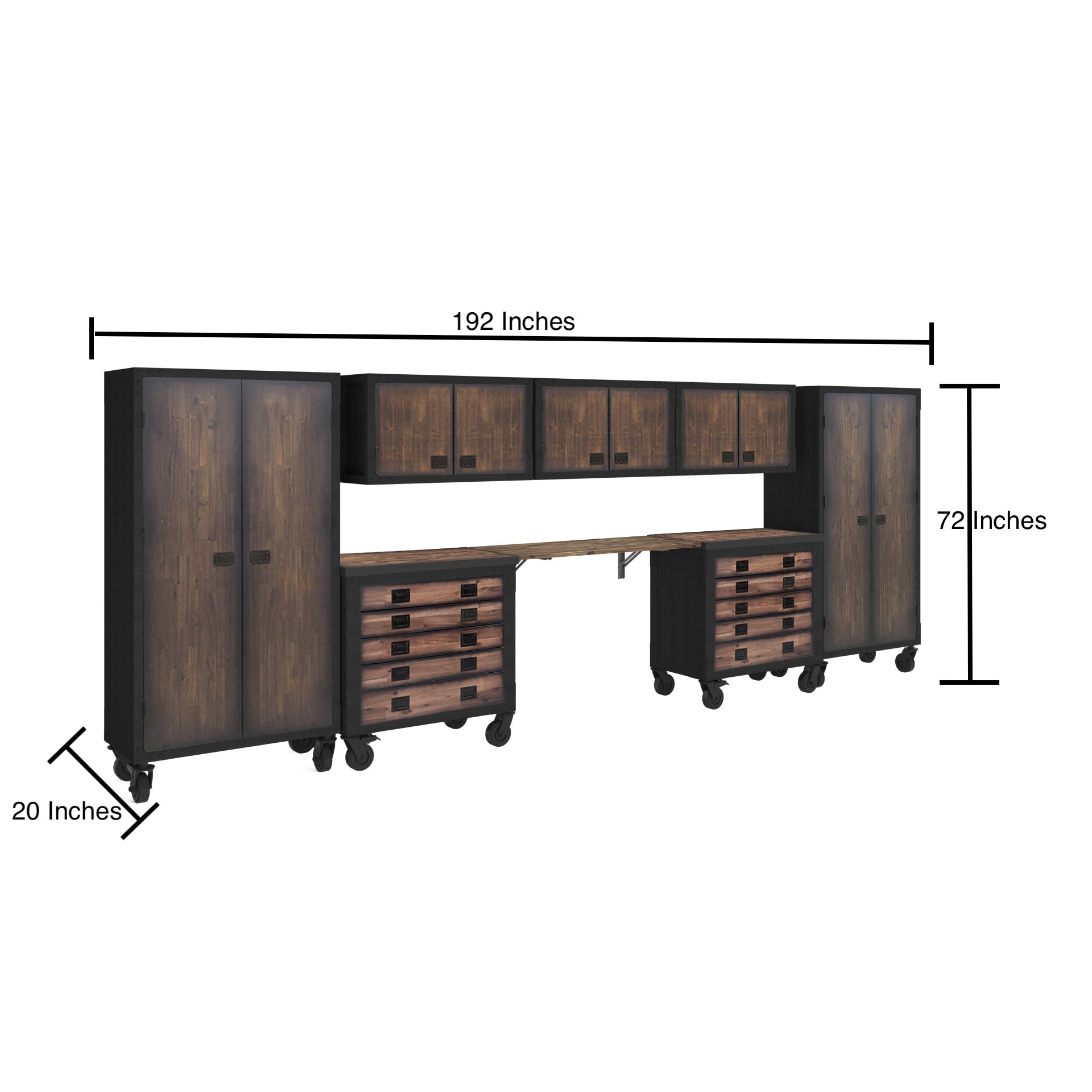 Duramax 8-Piece Garage Storage Combo Set with Tool Chests, Wall Cabinets, Folding Table and Free Standing Cabinets