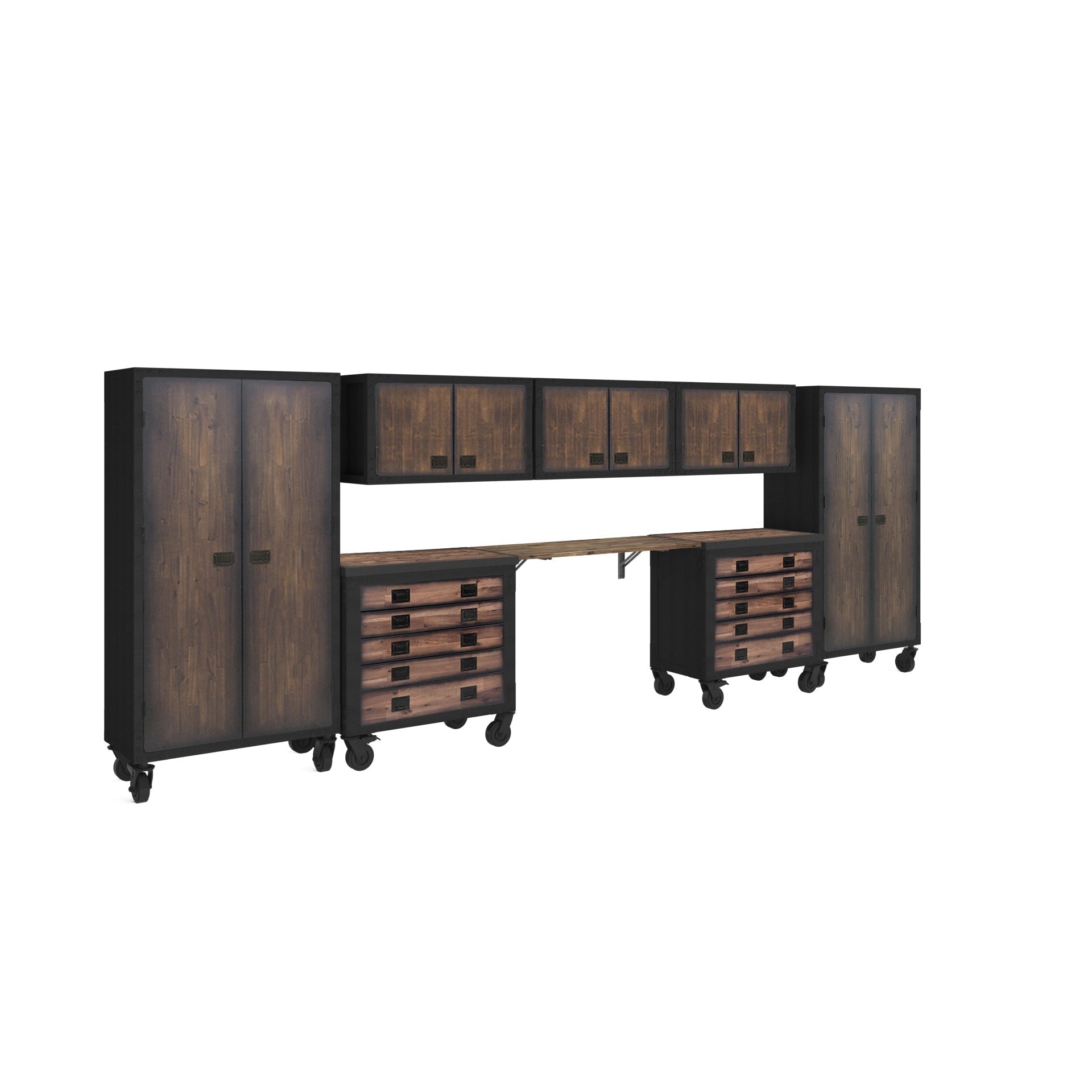 Duramax 8-Piece Garage Storage Combo Set with Tool Chests, Wall Cabinets, Folding Table and Free Standing Cabinets