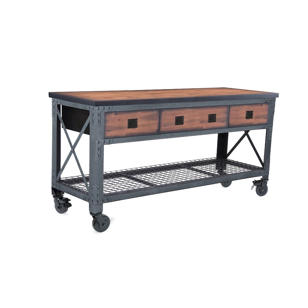 Duramax Rolling Workbench Furniture 72 in. x 24 in. with 3 Drawers, for Home, Garage, Workshop