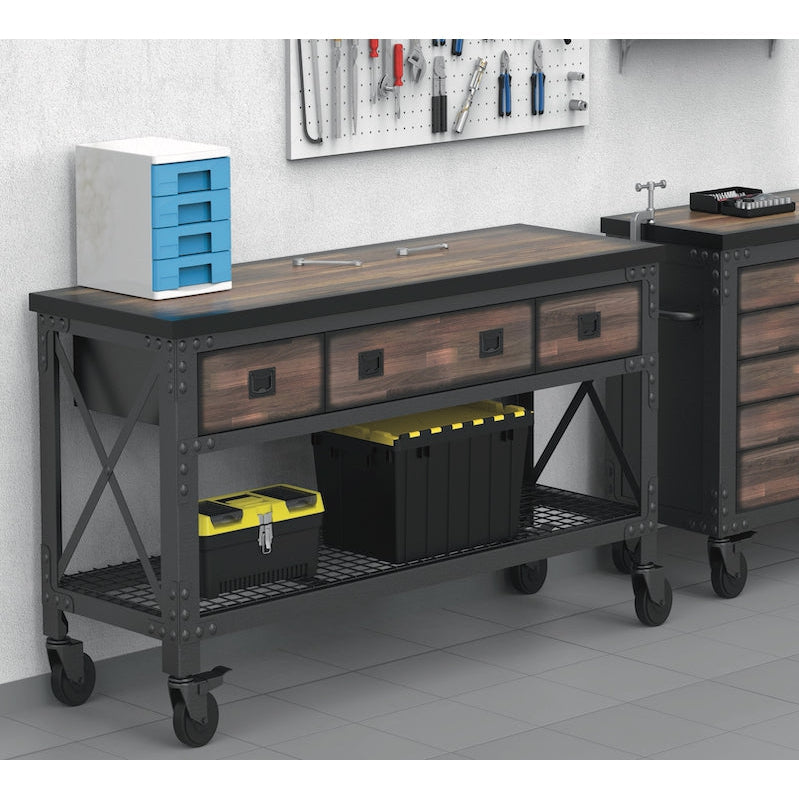 Duramax Rolling Workbench Furniture 72 in. x 24 in. with 3 Drawers, for Home, Garage, Workshop