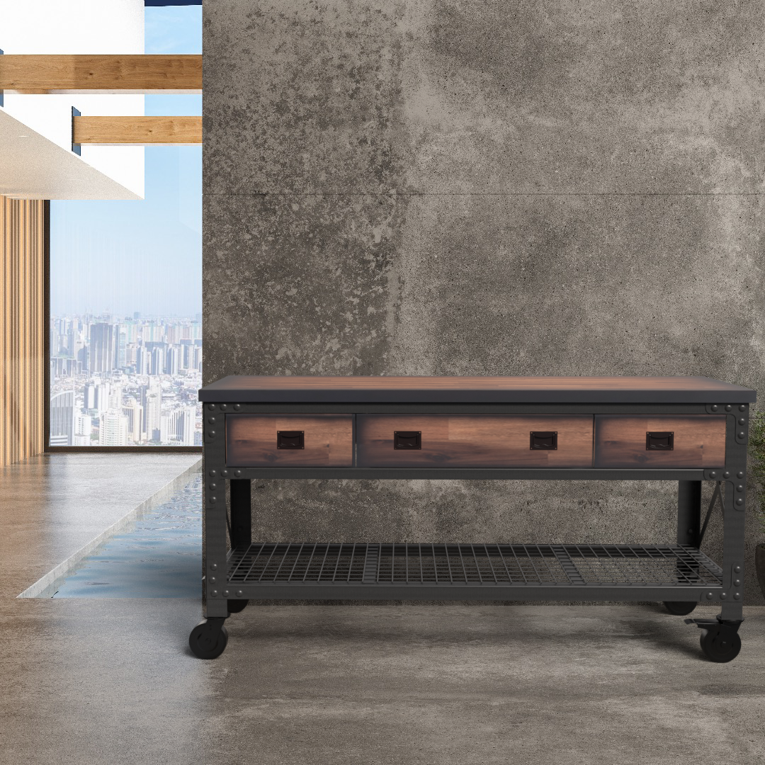 Duramax Rolling Workbench Furniture 72 in. x 24 in. with 3 Drawers, for Home, Garage, Workshop