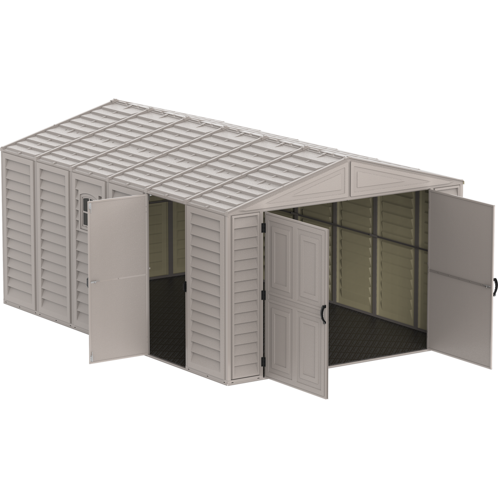 Duramax 10.5ft x 15.5ft Vinyl Garage with Foundation Kit and Windows 15026