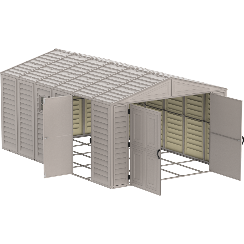 Duramax 10.5ft x 15.5ft Vinyl Garage with Foundation Kit and Windows 15026