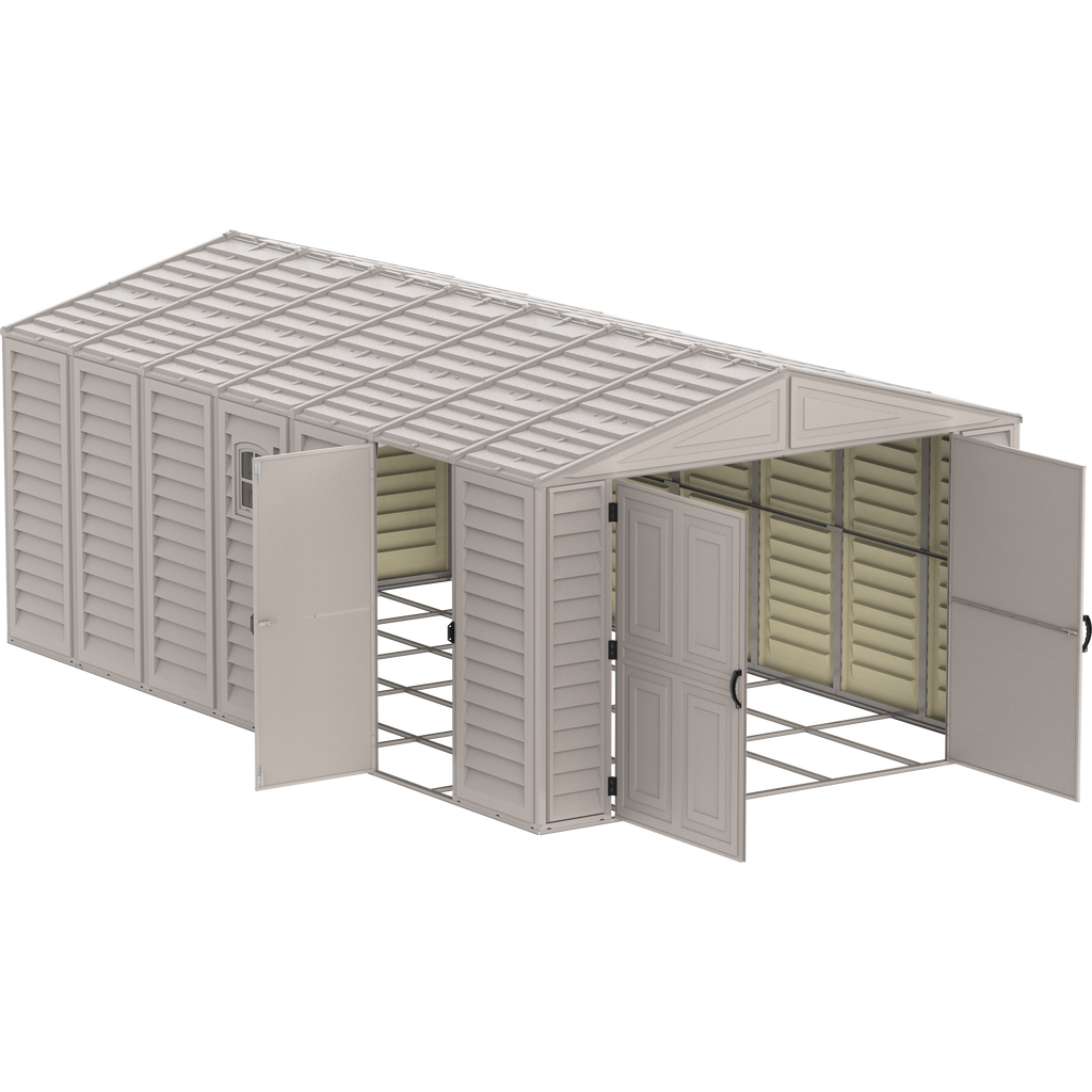 DuraMax 10.5ft x 18ft Vinyl Garage with Foundation Kit and Windows 15126