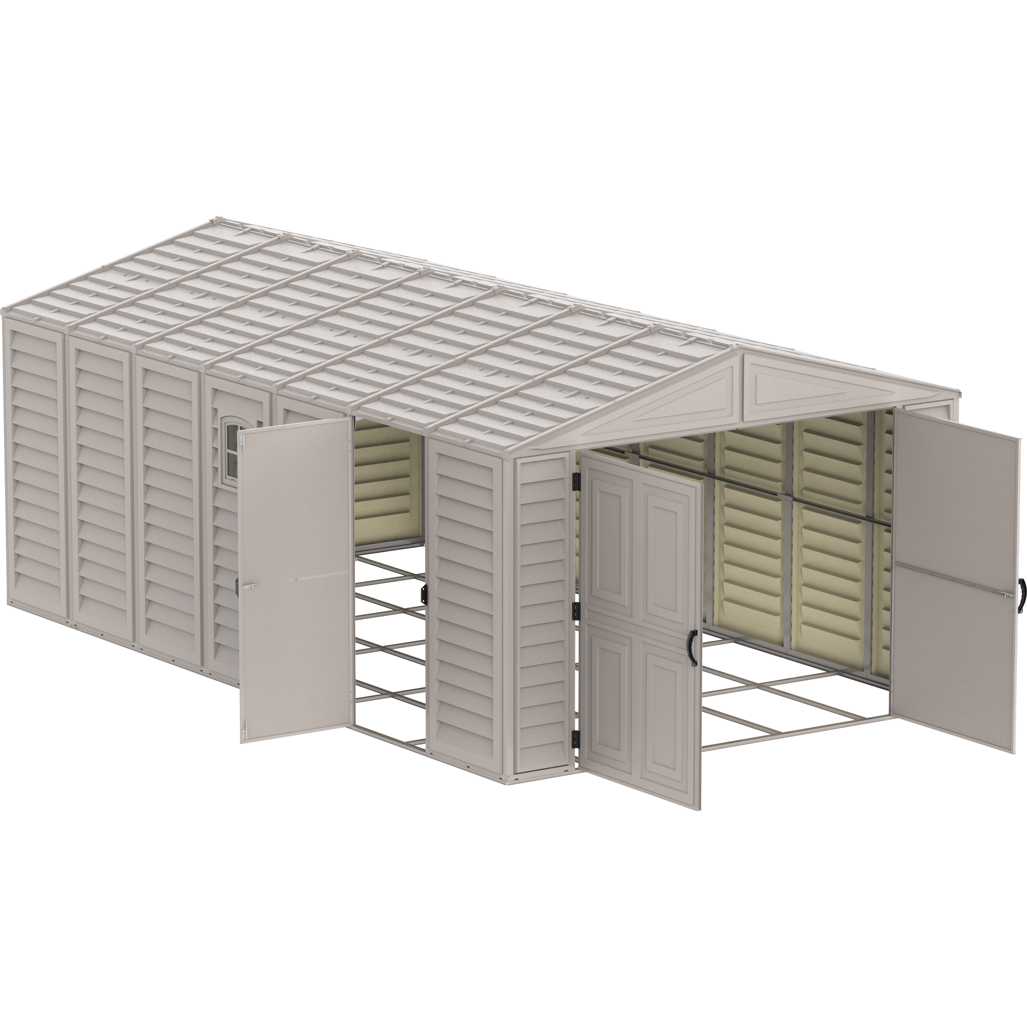 DuraMax 10.5ft x 18ft Vinyl Garage with Foundation Kit and Windows 15126