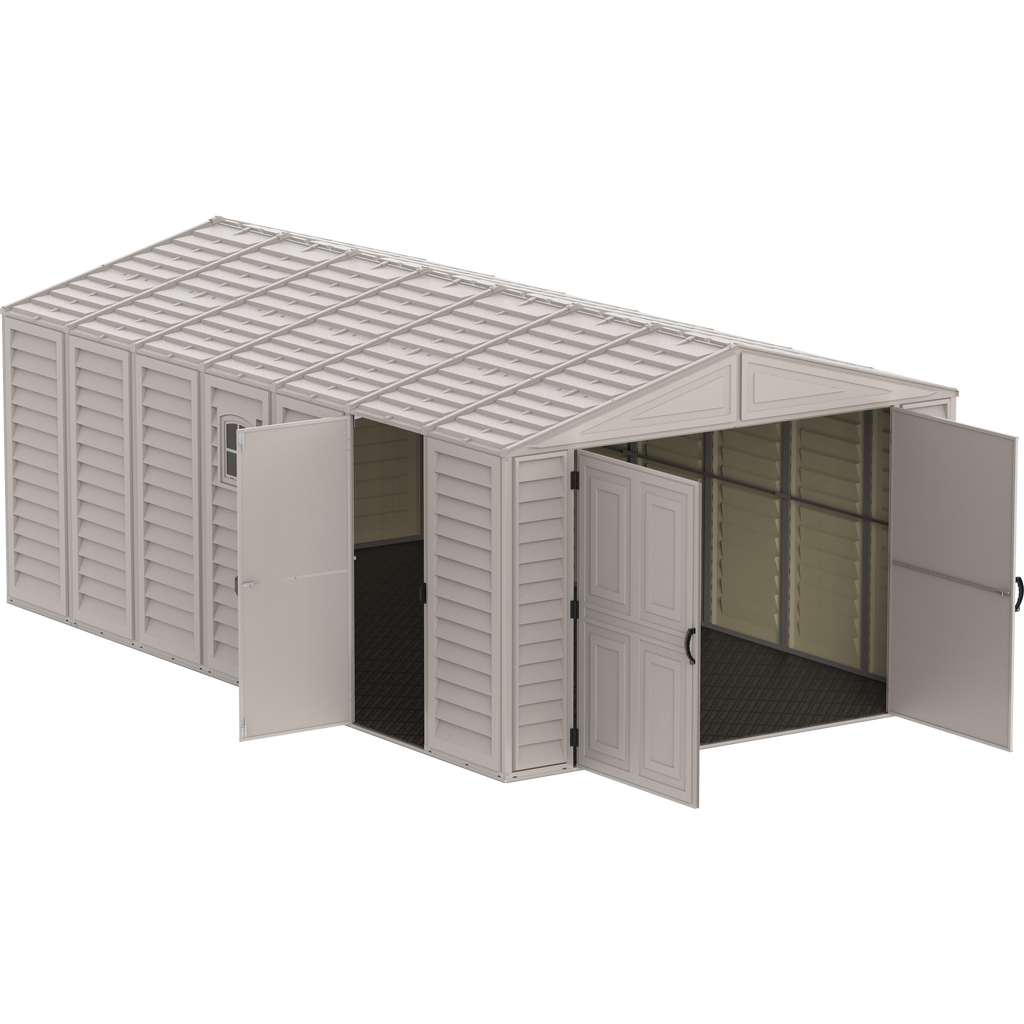 DuraMax 10.5ft x 18ft Vinyl Garage with Foundation Kit and Windows 15126
