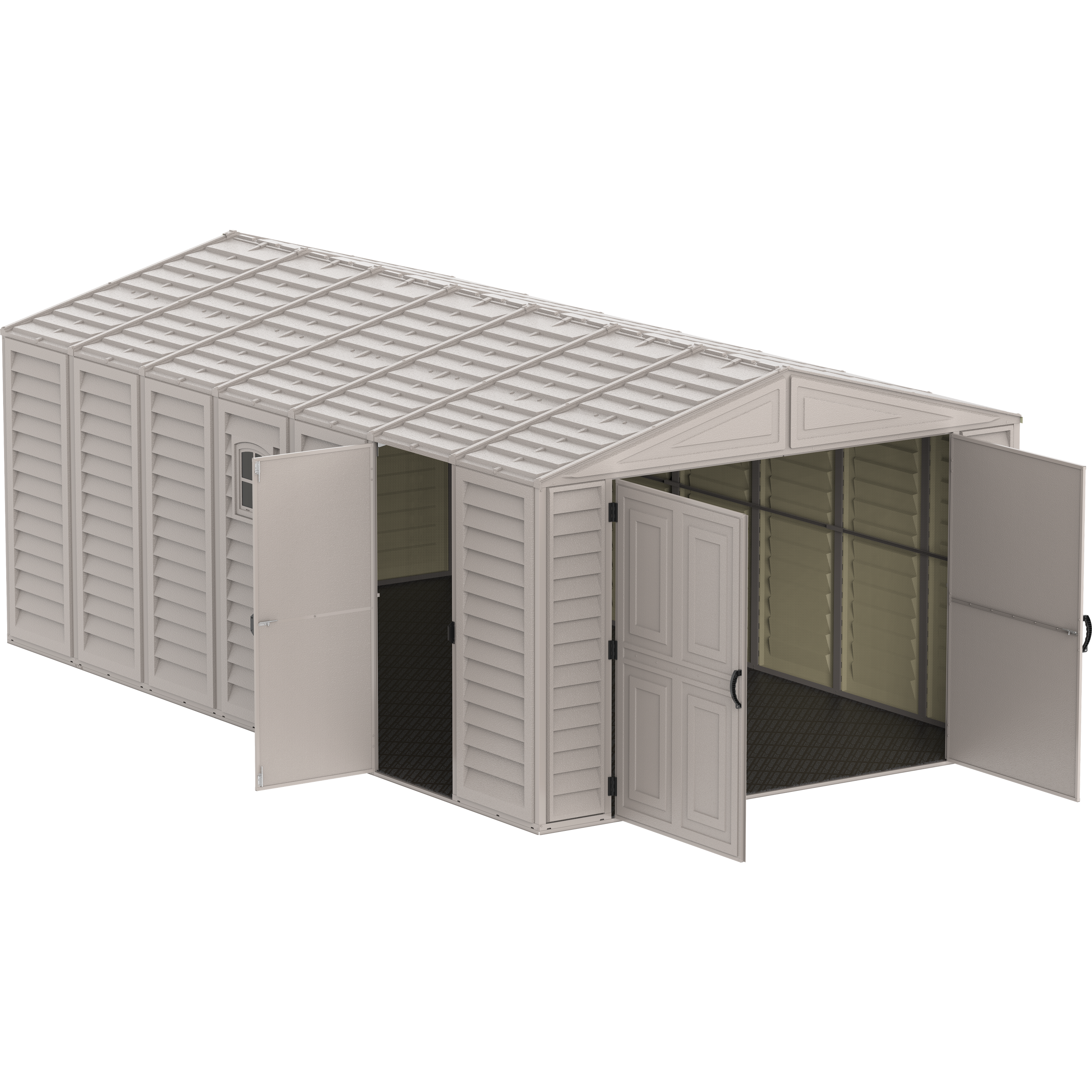DuraMax 10.5ft x 18ft Vinyl Garage with Foundation Kit and Windows 15126