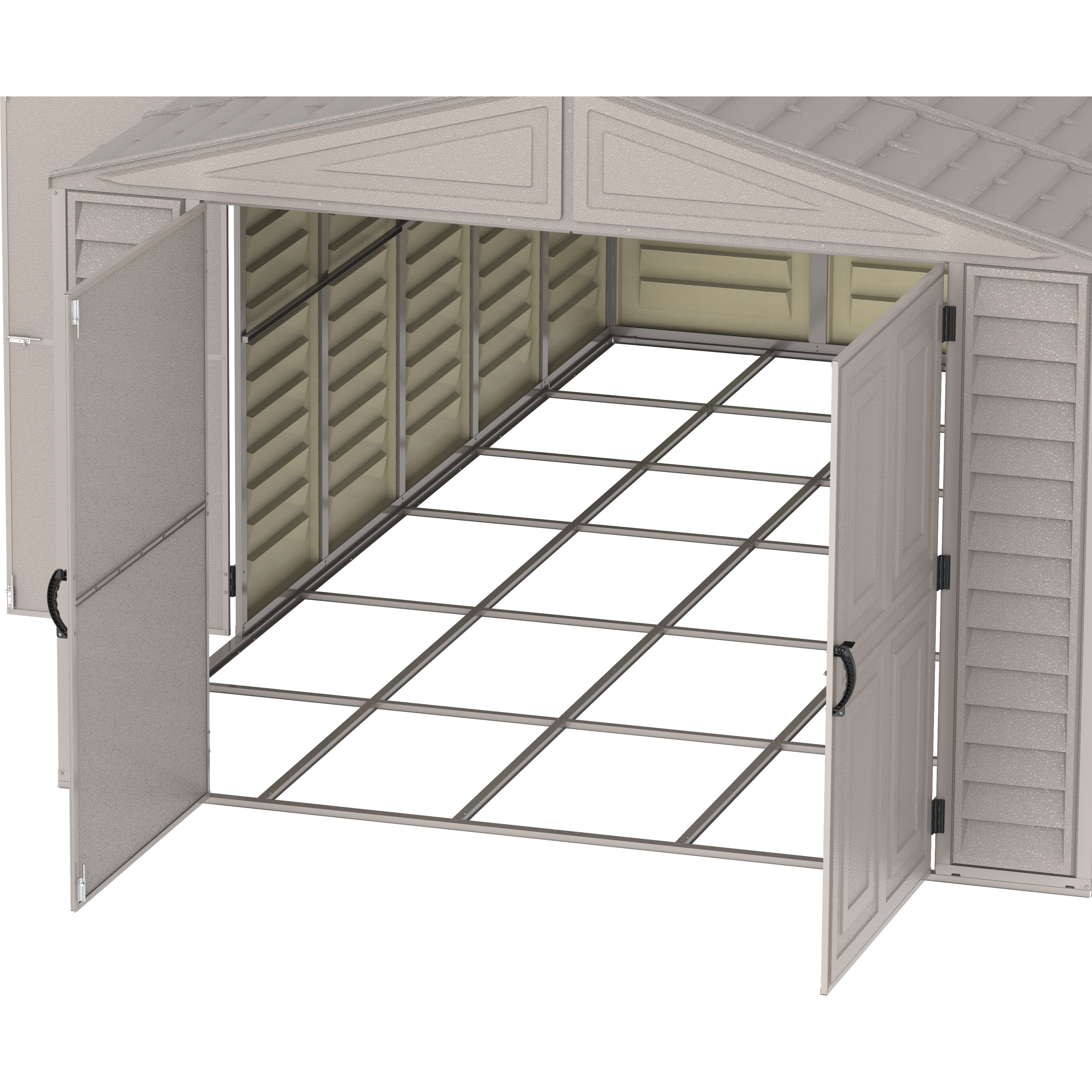 DuraMax 10.5ft x 18ft Vinyl Garage with Foundation Kit and Windows 15126